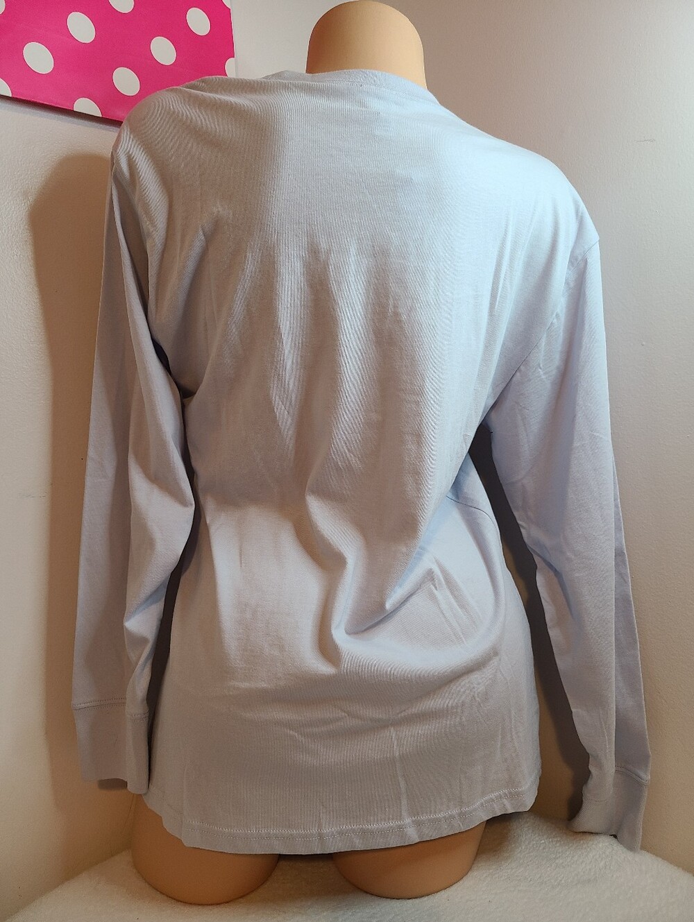 PINK Victoria's Secret Sparkle Logo Long Sleeve Campus Tee Size XS - Picture 3 of 7